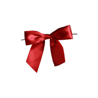 JKM Pre-Tied Bows with Wire Twist - Satin Ribbon