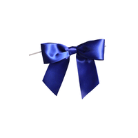 JKM Pre-Tied Bows with Wire Twist - Satin Ribbon