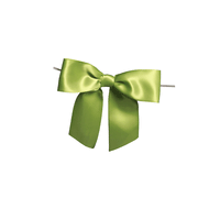 JKM Pre-Tied Bows with Wire Twist - Satin Ribbon