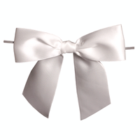 JKM Pre-Tied Bows with Wire Twist - Satin Ribbon