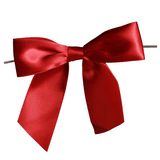 JKM Pre-Tied Bows with Wire Twist - Satin Ribbon