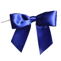 JKM Pre-Tied Bows with Wire Twist - Satin Ribbon