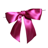 JKM Pre-Tied Bows with Wire Twist - Satin Ribbon