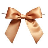 JKM Pre-Tied Bows with Wire Twist - Satin Ribbon