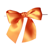 JKM Pre-Tied Bows with Wire Twist - Satin Ribbon