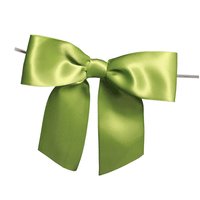 JKM Pre-Tied Bows with Wire Twist - Satin Ribbon