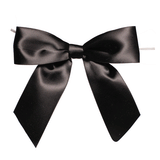 JKM Pre-Tied Bows with Wire Twist - Satin Ribbon