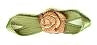 JKM Rose Ribbon with Folded Leaves - 1/2"x1 1/4"