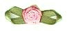 JKM Rose Ribbon with Folded Leaves - 1/2"x1 1/4"