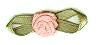 JKM Rose Ribbon with Folded Leaves - 1/2"x1 1/4"