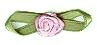 JKM Rose Ribbon with Folded Leaves - 1/2"x1 1/4"