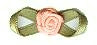 JKM Rose Ribbon with Folded Leaves - 1/2"x1 1/4"