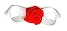 JKM Rose Ribbon with Folded Leaves - 1/2"x1 1/4"