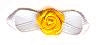 JKM Rose Ribbon with Folded Leaves - 1/2"x1 1/4"