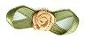 JKM Rose Ribbon with Folded Leaves - 1/2"x1 1/4"