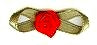 JKM Rose Ribbon with Folded Leaves - 1/2"x1 1/4"