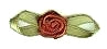 JKM Rose Ribbon with Folded Leaves - 1/2"x1 1/4"