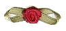 JKM Rose Ribbon with Folded Leaves - 1/2"x1 1/4"