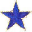 JKM Small Star with Gold Outline Applique (Stick On)