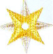 JKM Gold/Silver Star with Open Circle Center Applique (Iron On)
