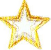 JKM Large Gold/Silver Star with Open Center Applique (Stick On)