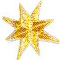 JKM Small 8 Point Gold Star Applique (Iron On)