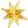 JKM Small 8 Point Gold Star Applique (Stick On)