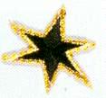 JKM Small Black Star with Gold Outline Applique (Iron On)