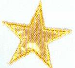 JKM Gold Star with Metallic Middle Applique (Iron On)