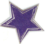 JKM Large Blue Star with Silver Outline Applique (Iron On)