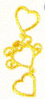 JKM Trio of Gold Hearts Applique (Iron On)