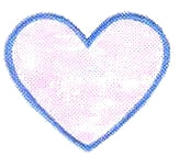 JKM Iridescent Heart with Trim Applique (Stick On)