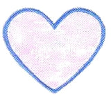 JKM Iridescent Heart with Trim Applique (Stick On)