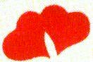 JKM Pair of Two Red Hearts Applique (Iron On)