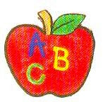 JKM ABC Apple Applique (Stick On)
