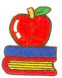 JKM Apple and Two Textbooks Applique (Iron On)