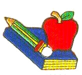 JKM Textbook & Apple and Pencil Applique (Iron On)