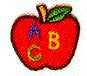 JKM Small Apple with ABC Applique (Iron & Stick On)