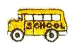 JKM Small Yellow School Bus Applique (Iron & Stick On)