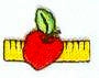 JKM Small Ruler with Apple Applique (Iron & Stick On)