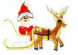 JKM Large Sled with Santa and Reindeer Applique (Stick On)