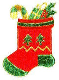 JKM Medium Red Stocking Applique (Iron On)