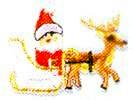 JKM Small Sled with Santa and Reindeer Applique (Iron On)