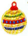 JKM Gold and Red Christmas Ornament Applique (Iron On)