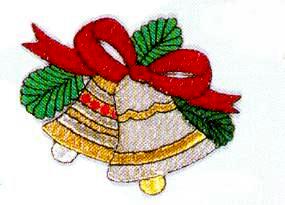 JKM Silver and Gold Bells Applique (Stick On)