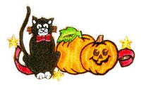 JKM Black Cat and Pumpkins Applique (Stick On)