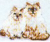 JKM Small Two Cats Sitting Applique (Iron On)