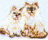 JKM Small Two Cats Sitting Applique (Stick On)