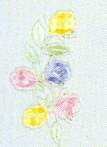 JKM Multi Flower Yellow/Blue/Pink Applique (Iron On)
