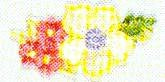 JKM Red/Yellow Floral Cluster Applique (Stick On)